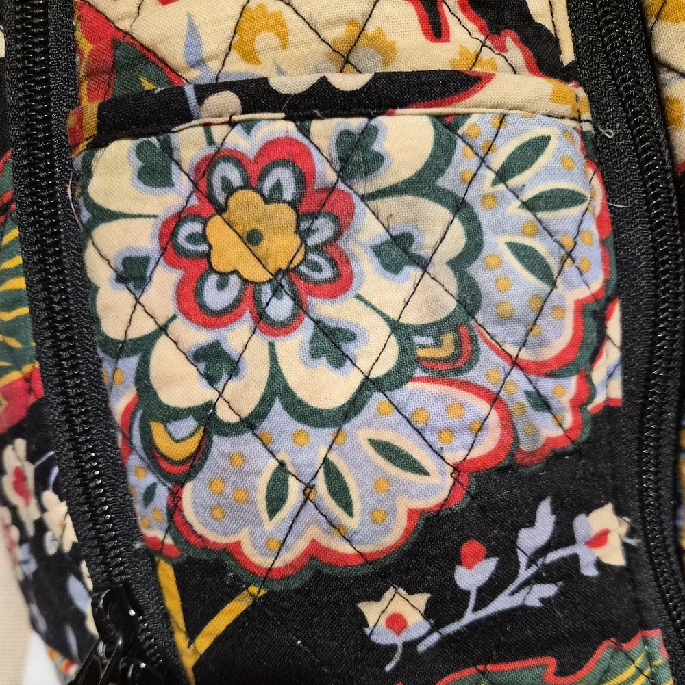 Vera Bradley Floral Backpack - Black, Red, Blue - Picture 7 of 12